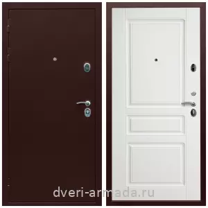 Антивандальные, Антивандальная металлическая  дверь входная Армада Люкс Антик медь / МДФ 16 мм ФЛ-243 Белый матовый