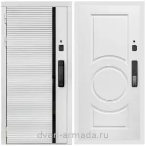 Красивые входные двери, Умная входная смарт-дверь Армада Каскад WHITE МДФ 10 мм Kaadas K9 / МДФ 16 мм МС-100 Белый матовый