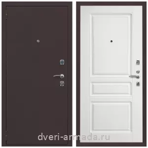 Антивандальные, Антивандальная металлическая  дверь входная Армада Комфорт Антик медь / МДФ 16 мм ФЛ-243 Белый матовый