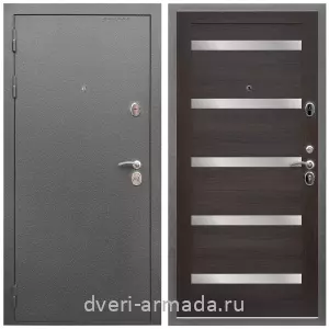 Заводские входные двери, Дверь входная Армада Оптима Антик серебро / МДФ 16 мм СБ-14 Эковенге стекло белое