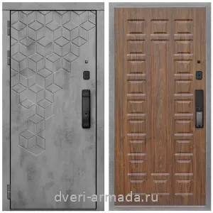 Двери МДФ для квартиры, Дверь входная Армада Квадро МДФ 16 мм Kaadas K9 / МДФ 16 мм ФЛ-183 Морёная береза