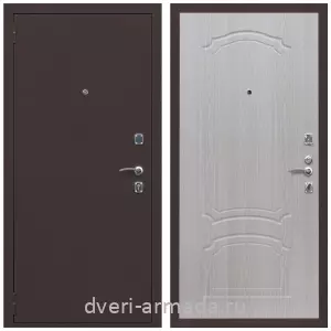 Входные двери МДФ для офиса, Дверь входная Армада Комфорт Антик медь / МДФ 6 мм ФЛ-140 Дуб белёный