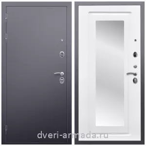 Одностворчатые входные двери, Дверь входная Армада Люкс Антик серебро / МДФ 16 мм ФЛЗ-120 Ясень белый взломостойкая на заказ
