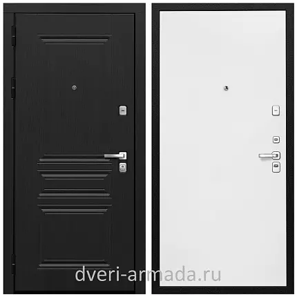 Дверь входная Армада Экстра МДФ 10 мм ФЛ-243 Черная шагрень / МДФ 10 мм Гладкая белый матовый