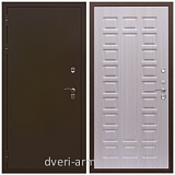 Для дачи, Дверь недорогая входная в дом с утеплением Армада Термо Молоток коричневый/ ФЛ-183 Дуб белёный в коридор