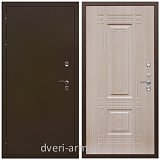 Непромерзающие входные двери, Дверь входная уличная в дом Армада Термо Молоток коричневый/ ФЛ-2 Дуб белёный для дачи на заказ двухконтурная