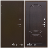 Двери в деревянный дом, Дверь входная уличная в дом Армада Термо Молоток коричневый/ ФЛ-140 Венге для загородного дома с панелями МДФ