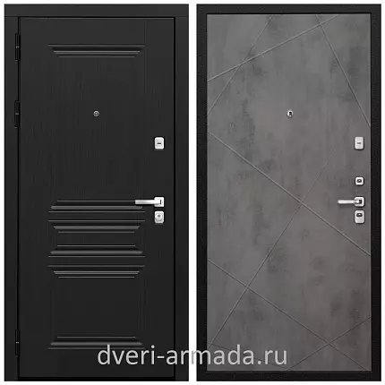 Дверь входная Армада Экстра МДФ 10 мм ФЛ-243 Черная шагрень / МДФ 10 мм ФЛ-291 Бетон темный