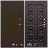 Непромерзающие входные двери, Дверь входная уличная в дом Армада Термо Молоток коричневый/ ФЛ-183 Венге для дачи с панелями МДФ стандартного размера 