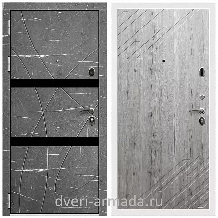 Дверь входная Армада Престиж Белая шагрень МДФ 16 мм Торос графит / ФЛ-143 Рустик натуральный